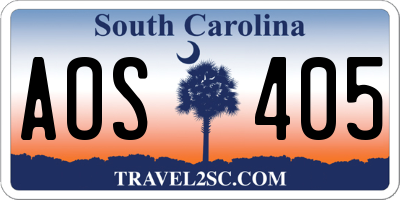 SC license plate AOS405