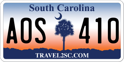 SC license plate AOS410