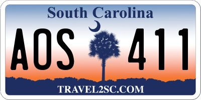 SC license plate AOS411