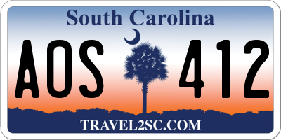 SC license plate AOS412