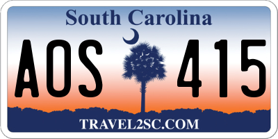 SC license plate AOS415