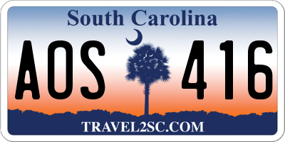 SC license plate AOS416