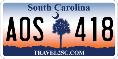 SC license plate AOS418
