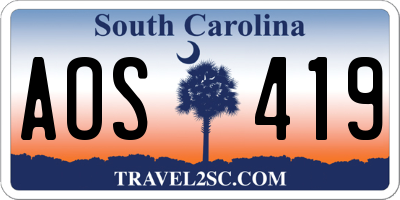 SC license plate AOS419