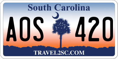 SC license plate AOS420