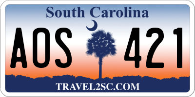 SC license plate AOS421