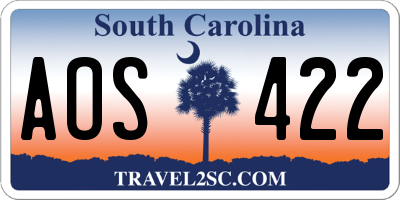 SC license plate AOS422