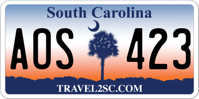 SC license plate AOS423