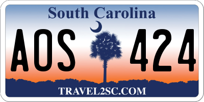 SC license plate AOS424