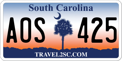 SC license plate AOS425