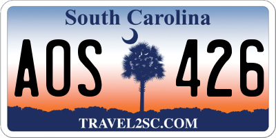 SC license plate AOS426