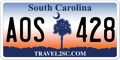 SC license plate AOS428
