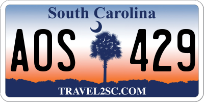 SC license plate AOS429