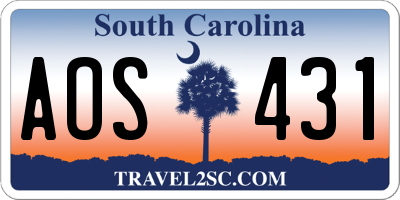 SC license plate AOS431