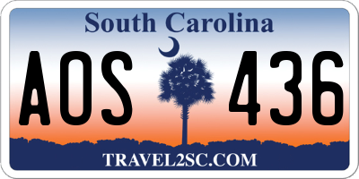 SC license plate AOS436