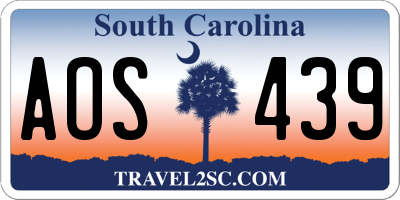 SC license plate AOS439