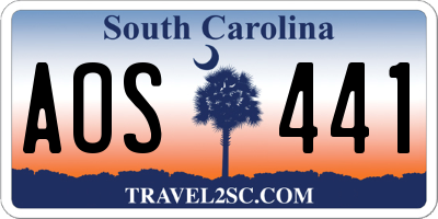 SC license plate AOS441