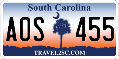 SC license plate AOS455