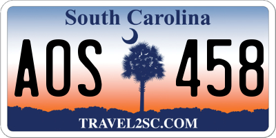 SC license plate AOS458