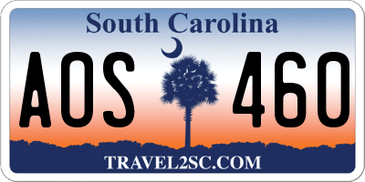 SC license plate AOS460