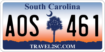 SC license plate AOS461