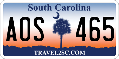 SC license plate AOS465
