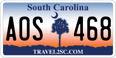 SC license plate AOS468