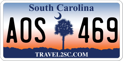 SC license plate AOS469