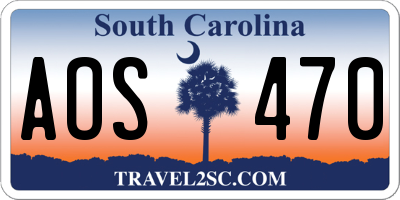 SC license plate AOS470