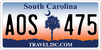 SC license plate AOS475