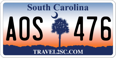 SC license plate AOS476