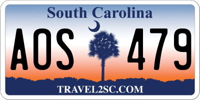 SC license plate AOS479