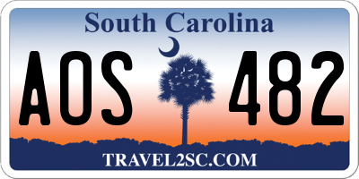 SC license plate AOS482