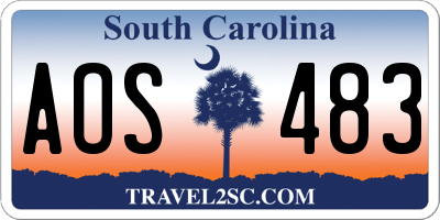 SC license plate AOS483