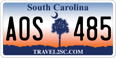 SC license plate AOS485