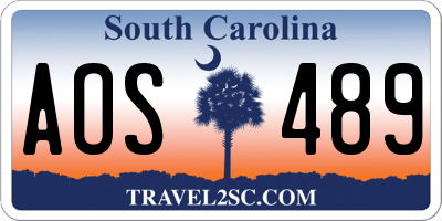 SC license plate AOS489