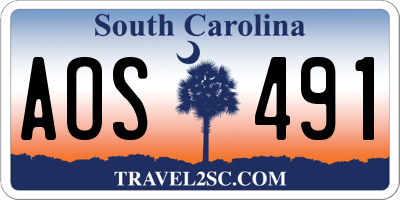 SC license plate AOS491