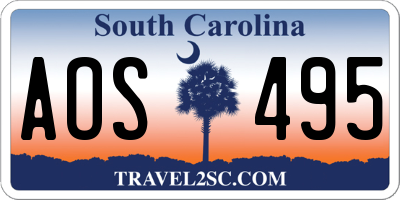 SC license plate AOS495