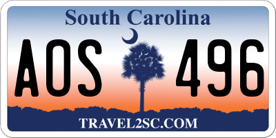 SC license plate AOS496