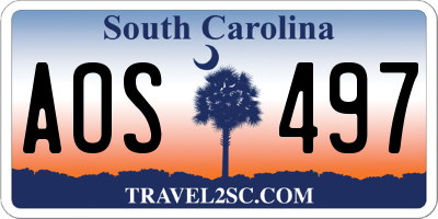 SC license plate AOS497