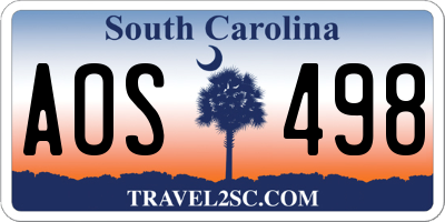 SC license plate AOS498