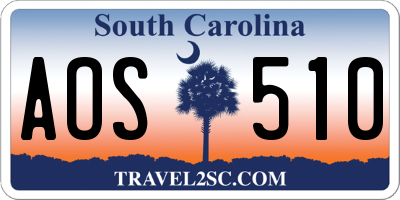 SC license plate AOS510