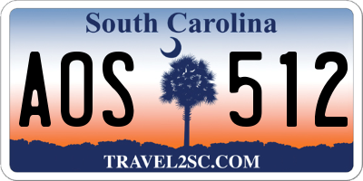 SC license plate AOS512