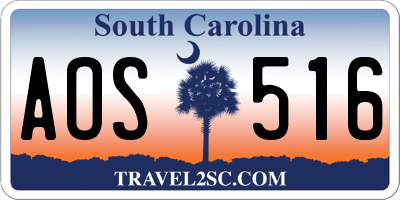 SC license plate AOS516