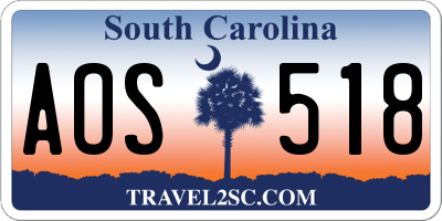 SC license plate AOS518