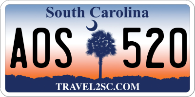 SC license plate AOS520