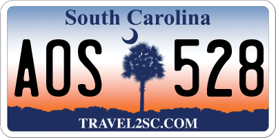 SC license plate AOS528