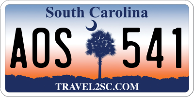 SC license plate AOS541