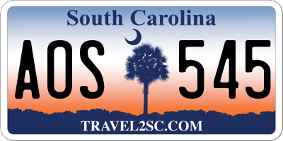 SC license plate AOS545
