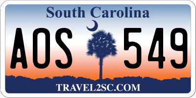 SC license plate AOS549